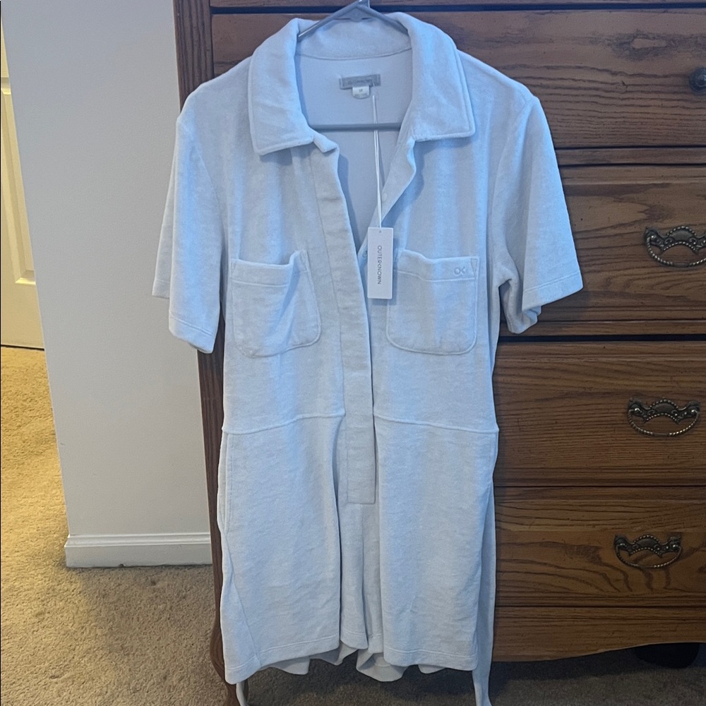 Outterknown Light Blue Terry Cloth Shirt Dress